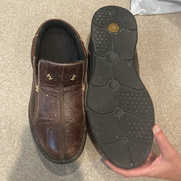 .men’s brown real leather Drew brand slip-ons size 14 - Picture 2 of 3